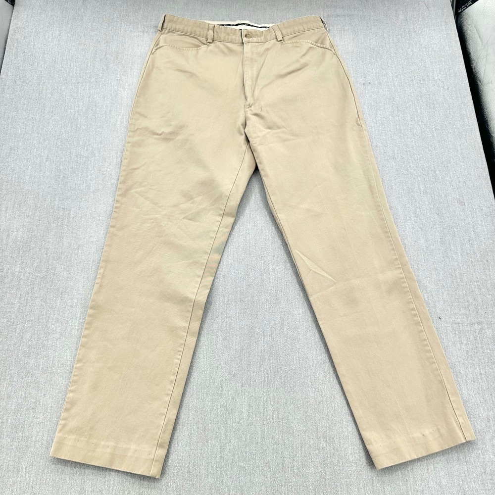 Polo Ralph Lauren Chino Mens 36x32 Tan Polo Chino Classic Fit Cotton Flat Front